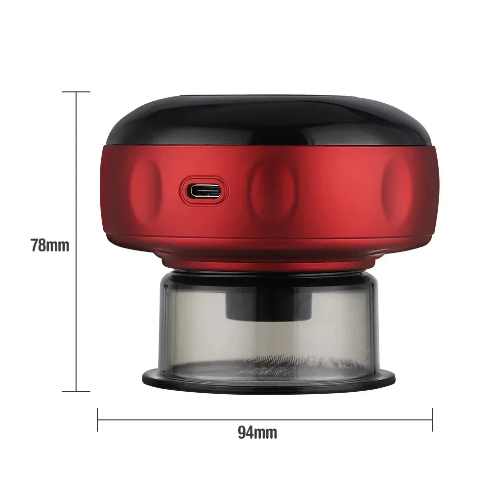 PrimeLux Velours smart cupping body massager in red