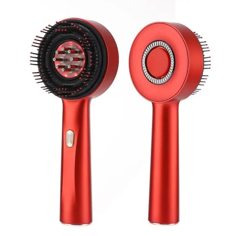 PrimeLux Racine red-light scalp massage comb, front and back