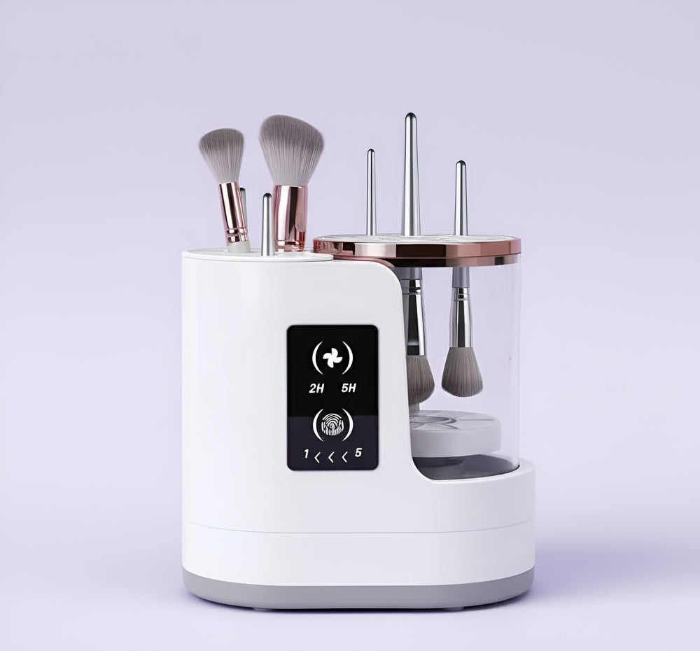 PrimeLux 3-in-1 Electric Makeup Brush Cleaner – Clean, Dry & Hold
