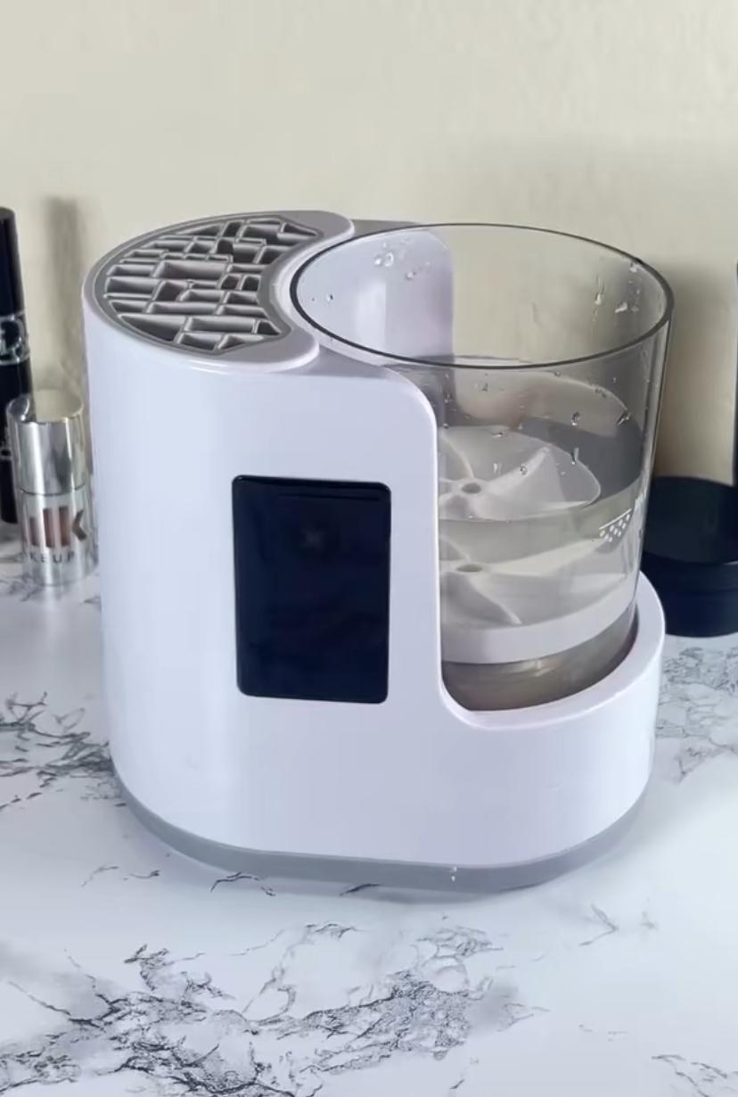 PrimeLux 3-in-1 Electric Makeup Brush Cleaner – Clean, Dry & Hold
