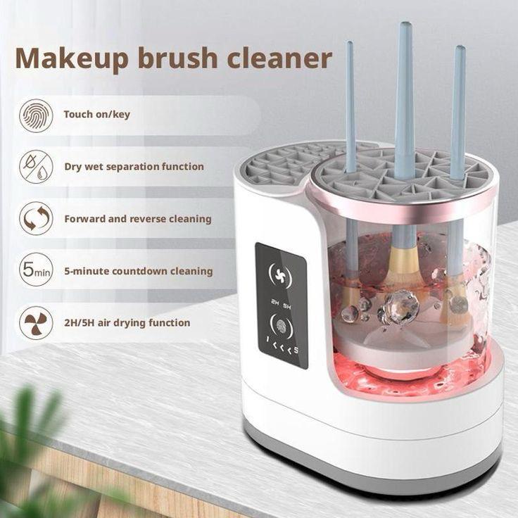 PrimeLux 3-in-1 Electric Makeup Brush Cleaner – Clean, Dry & Hold