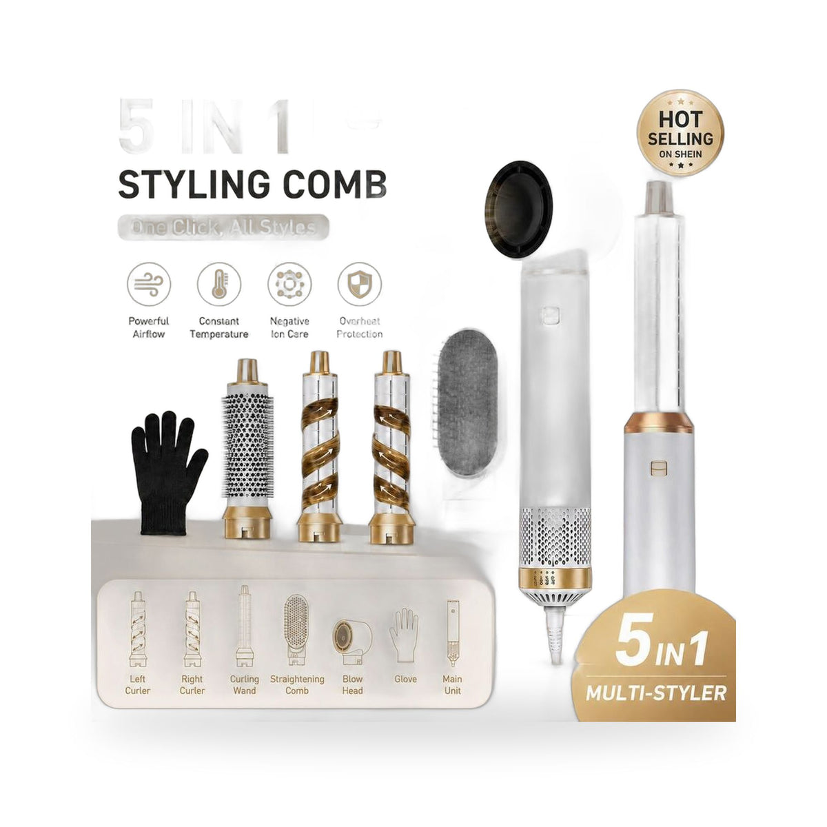 PrimeLux 5-in-1 Hot Air Styler Set